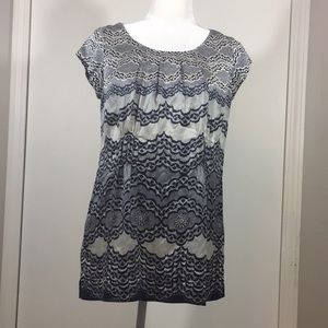 CAbi cap sleeve silk blouse